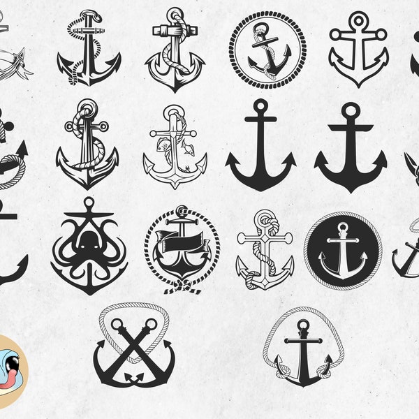 Anchor SVG, Nautical SVG, Anchor Clipart, Cut File for Cricut, Silhouette, Vector, Dxf, Png, Eps