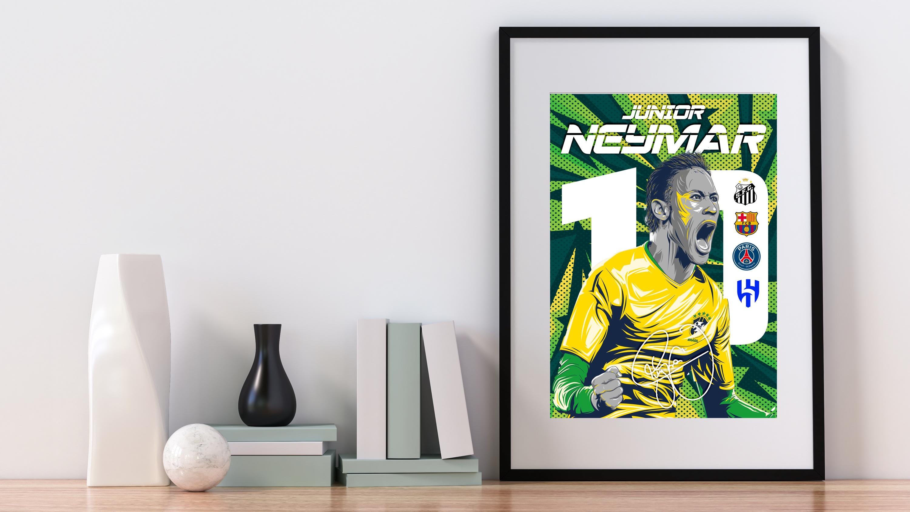JIANJIE Neymar Brazil Football Superstar Sports Poster (2) Poster Art Print Photo Mural Peinture Poster Suspendu Photo Décoration Famille
