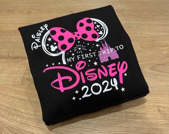 Personalised MY First Trip Disneyland Hoodies, Disney Family Hoodies, Disney Hoodie, Disneyland Paris Hoodie, Mickey And Minnie Hoodies,