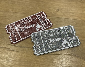 Billet Disneyland | Billet acrylique | Billet Disneyland Paris | Billet d'or | Voyage surprise à Disneyland