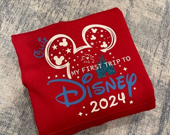 Personalised MY First Trip Disneyland Hoodies, Disney Family Hoodies, Disney Hoodie, Disneyland Paris Hoodie, Mickey And Minnie Hoodies,