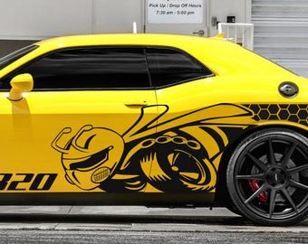 Fits Dodge Challenger 2015 - 2021 1320 Bee Decal Graphic Side Design