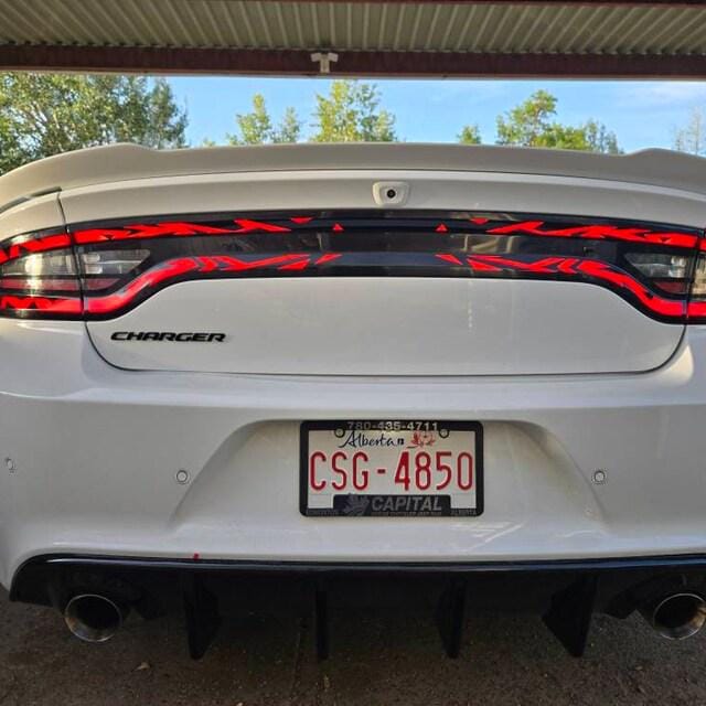 For 2015 - 2023 Charger Tail Light Race Race Track Precut Overlay Rear Decal...