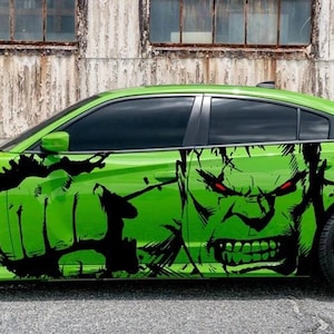Sticker For Dodge Charger Side Scat Pack Angry Hulk Design Vinyl Graphics Decal 2015 - 2023