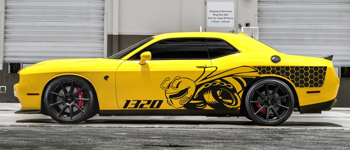 Fits Dodge Challenger 2015 - 2021 1320 Bee Decal Graphic Side