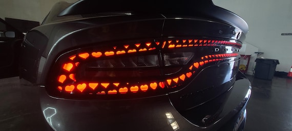 Heart Taillight Vinyl Overlay: Dodge Charger Custom Decal (2015