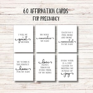 60 Pregnancy Affirmation Cards, Minimalist Printable cards soon to be moms, Doula Cards, Instant download