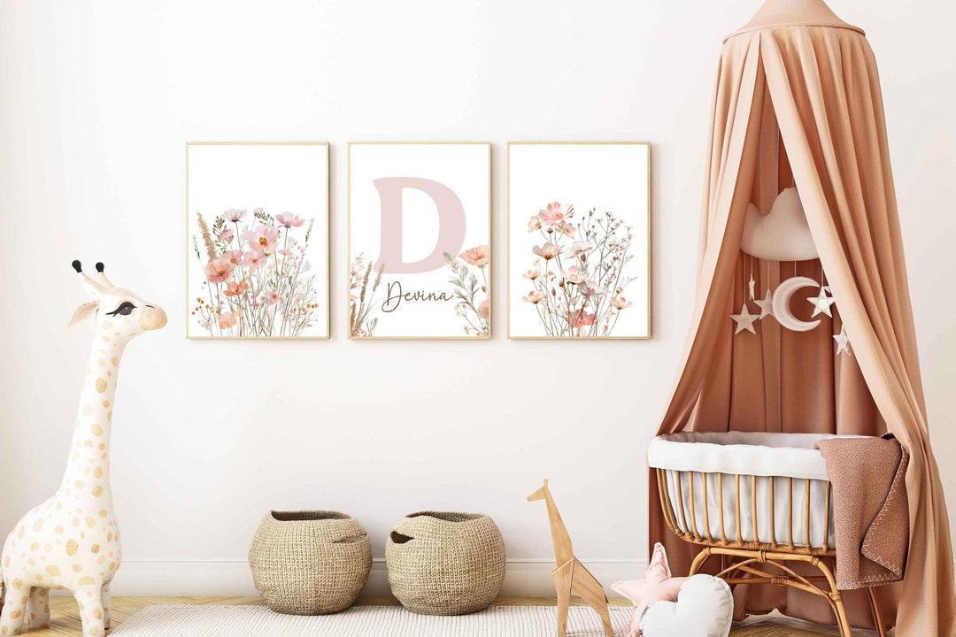 Custom Wildflower Nursery Prints, Wild Flowers Nursery Art, Girl ...