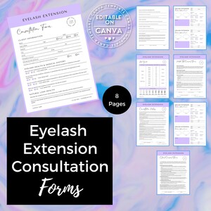 Eyelash Extensions Consultation Form Lash Consent Form Esthetician Forms Eyelashes Lash Extensions Client Intake Form