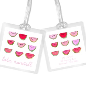 Personalized Bag Tag, Diaper Bag Tag, Laminated Bag Tag, Personalized Laminated Bag Tag, Luggage Tag, Watercolor Crest Bag Tag, Stroller Tag
