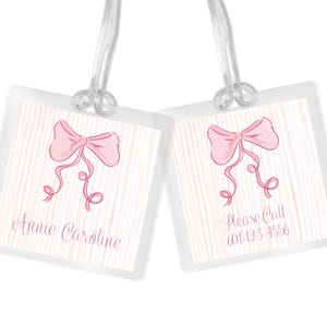 Personalized Bag Tag, Diaper Bag Tag, Laminated Bag Tag, Personalized Laminated Bag Tag, Luggage Tag, Watercolor Crest Bag Tag, Stroller Tag