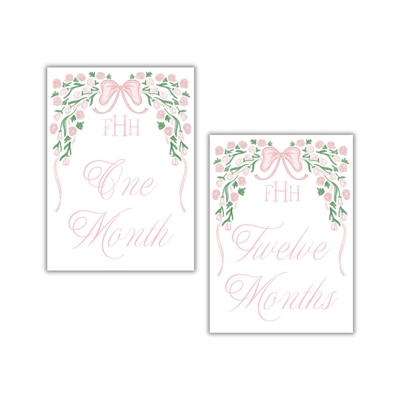 Floral Milestone Cards / Watercolor Florals / Baby Girl Milestones ...