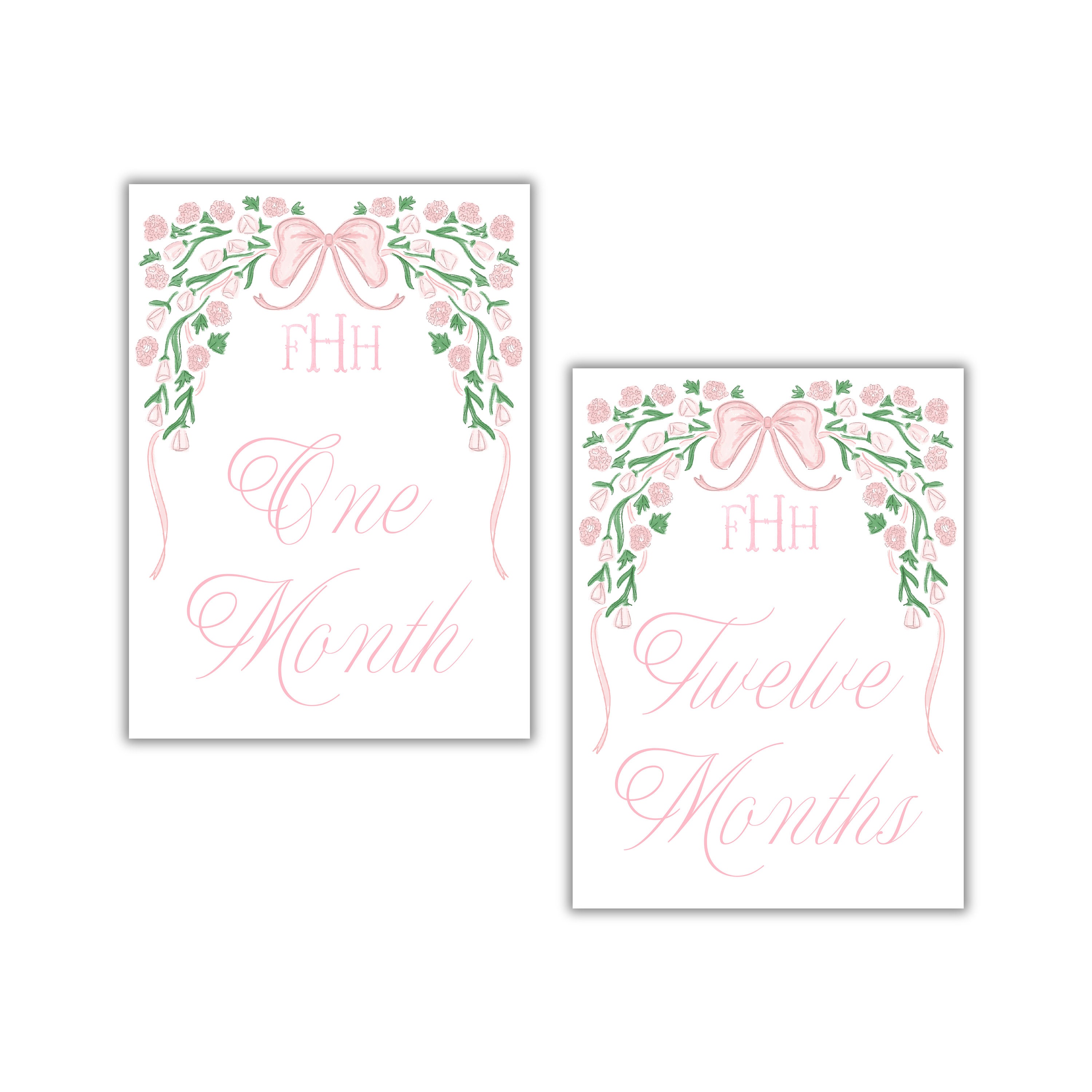 Floral Milestone Cards / Watercolor Florals / Baby Girl Milestones ...