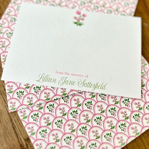Nursery Stationery Set, Baby Girl Stationery, High Quality Notecards, Baby Stationery, From the Nursery of Stationery, Baby shower gifts