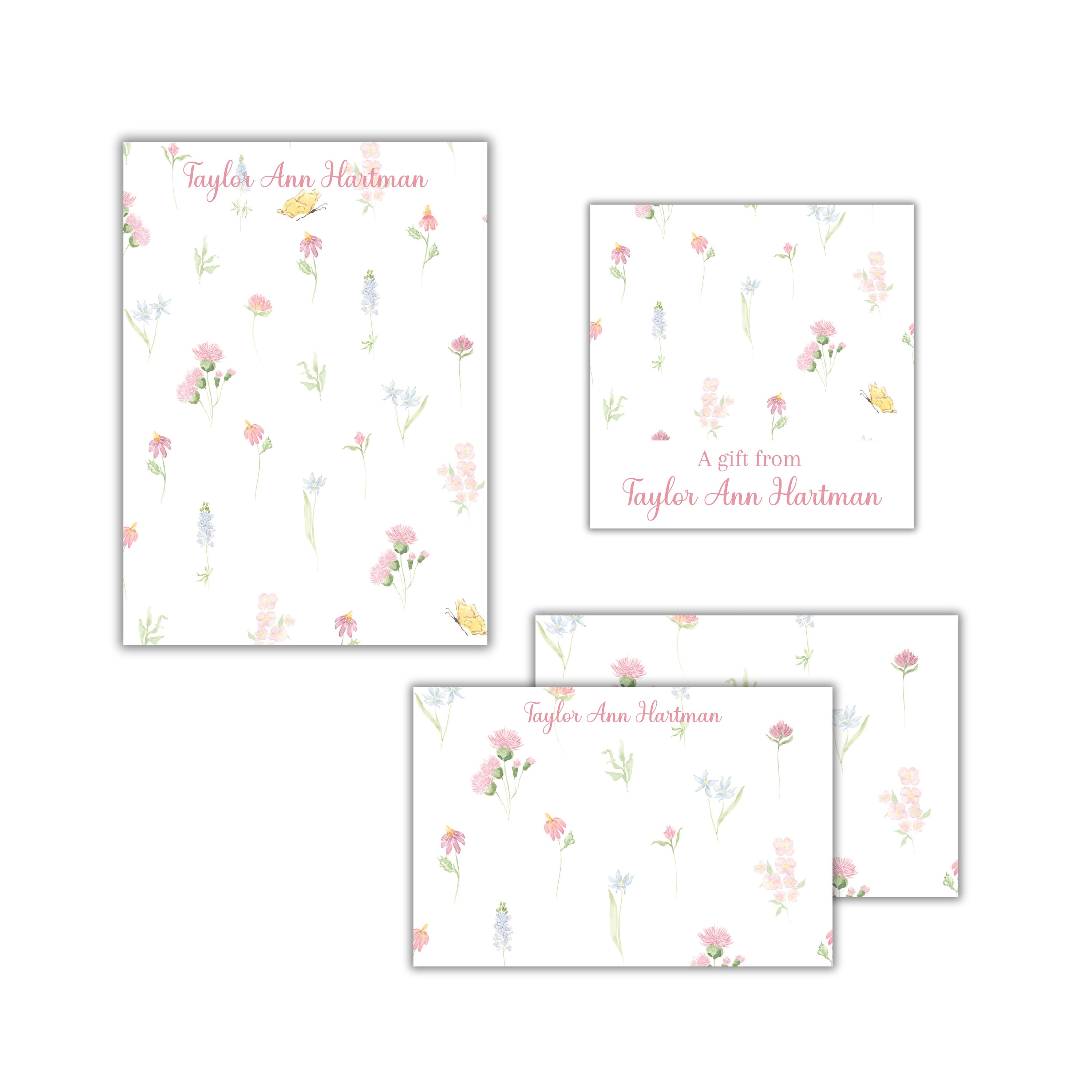 Floral Personalized Stationery Gift Set, Custom Notepad, Gift Tags - Etsy