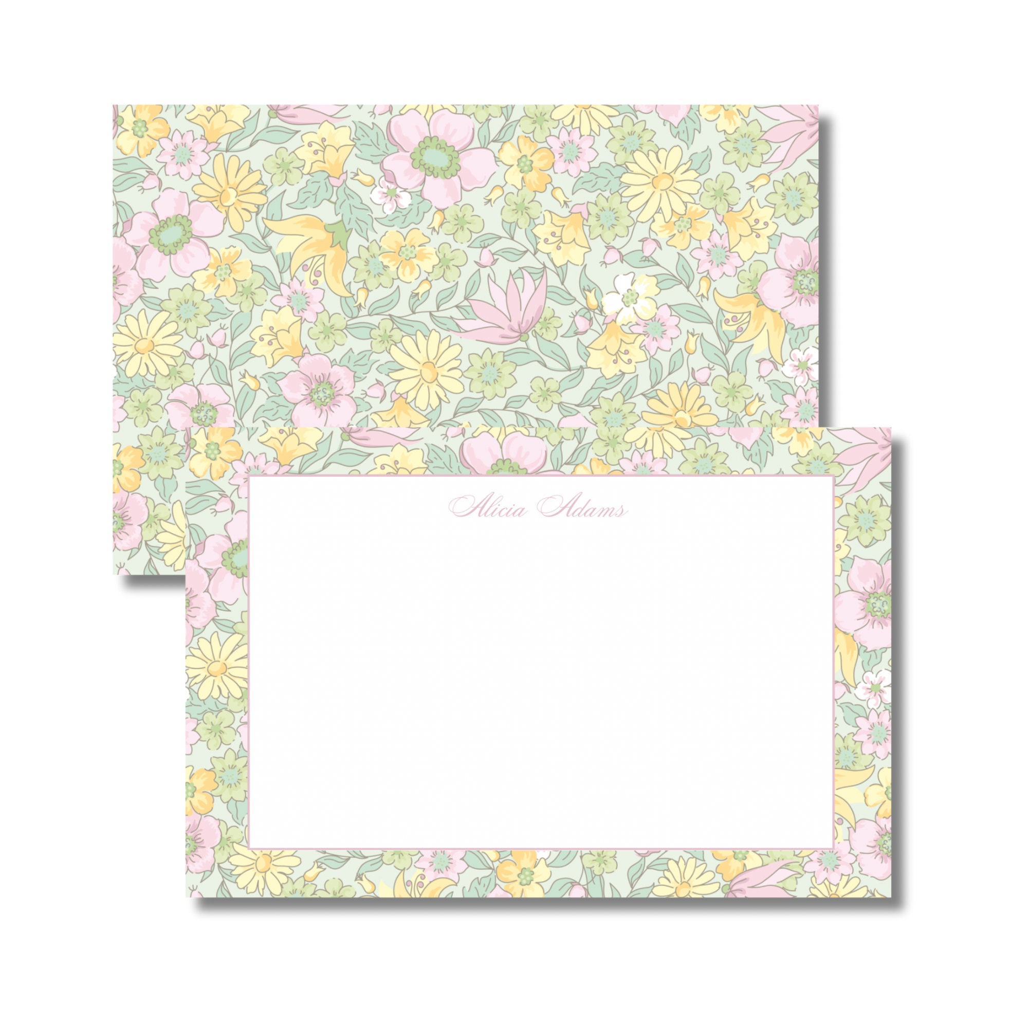 Ditsy Floral Notecards, Personalized Stationary Set, Notecards - Etsy