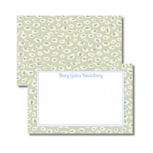 Tarjetas de notas con estampado animal pastel, conjunto estacionario personalizado, tarjetas de notas