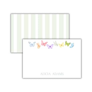 Papeterie papillons colorés, Papeterie personnalisée, Ensemble de papeterie, Cartes de correspondance personnalisées
