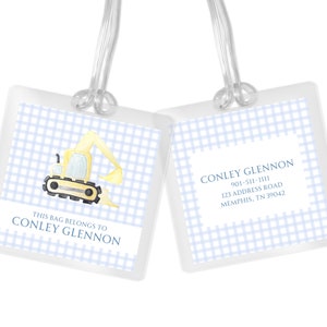 Personalized Bag Tag, Diaper Bag Tag, Laminated Bag Tag, Personalized Laminated Bag Tag, Luggage Tag, Watercolor Crest Bag Tag, Stroller Tag