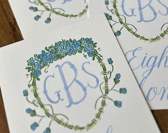 Tarjetas de hitos de bebé con acuarela floral, accesorios para fotos