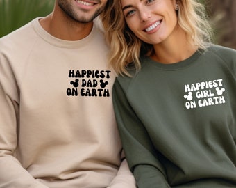 Custom Disney Matching Happiest Place On Earth Sweatshirts, Happiest Grandma Sweatshirt, Disney Mom Sweatshirt,  Disney Balloon Sweatshirt