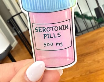 Serotonin Pills Sticker: Mental Health Vinyl Decal