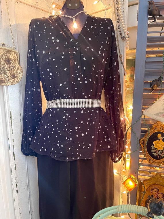 Magical Galaxy Starry Night Flowy Blouse