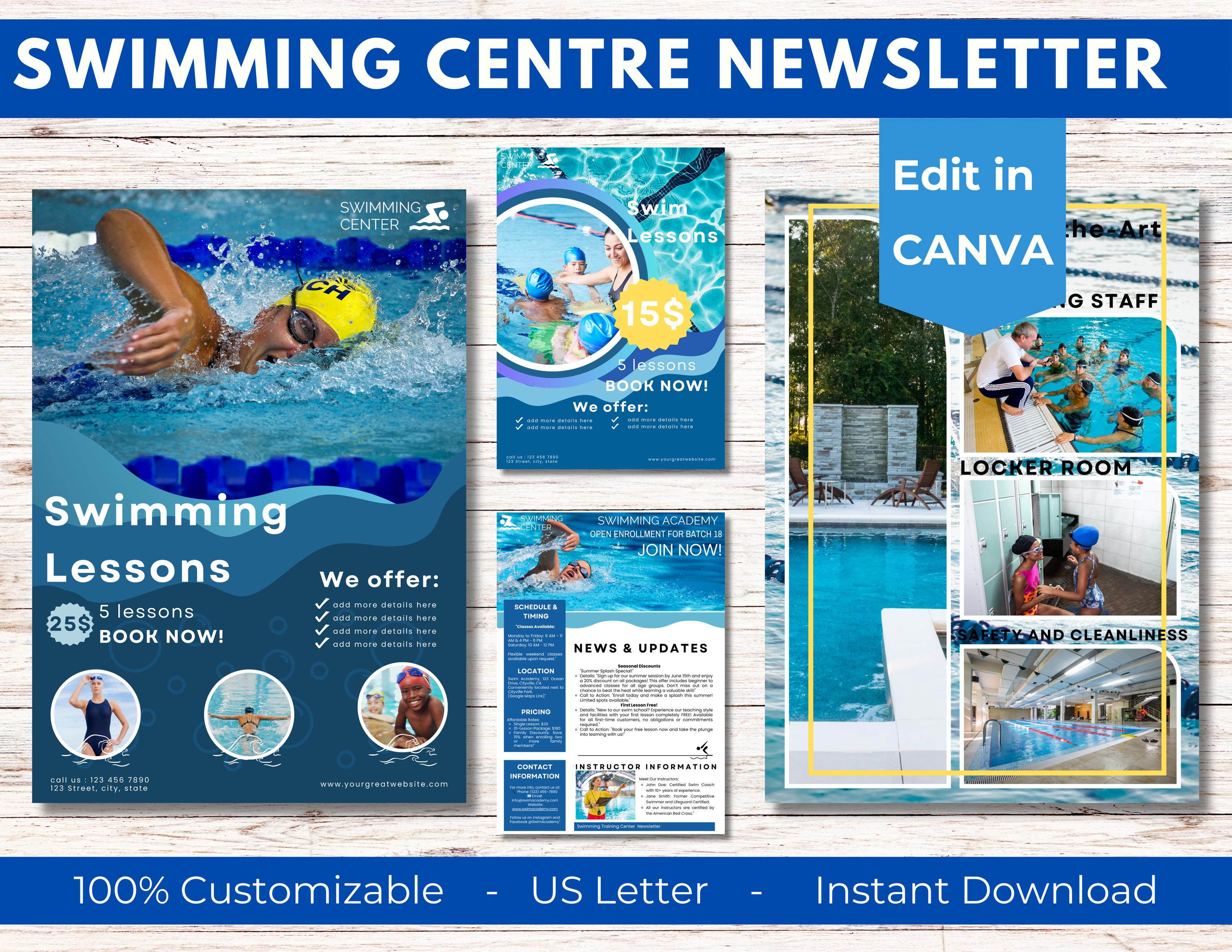 Pool Owner Newsletter Swim Newsletter Template: School Sports, Club Events (digital Download ...