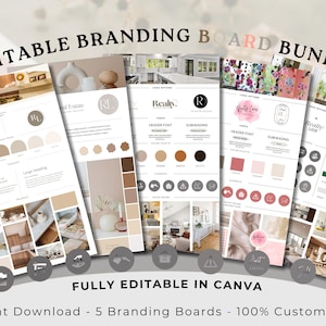 Editable Branding Board Template: DIY Canva Logo Kit (Digital Download)