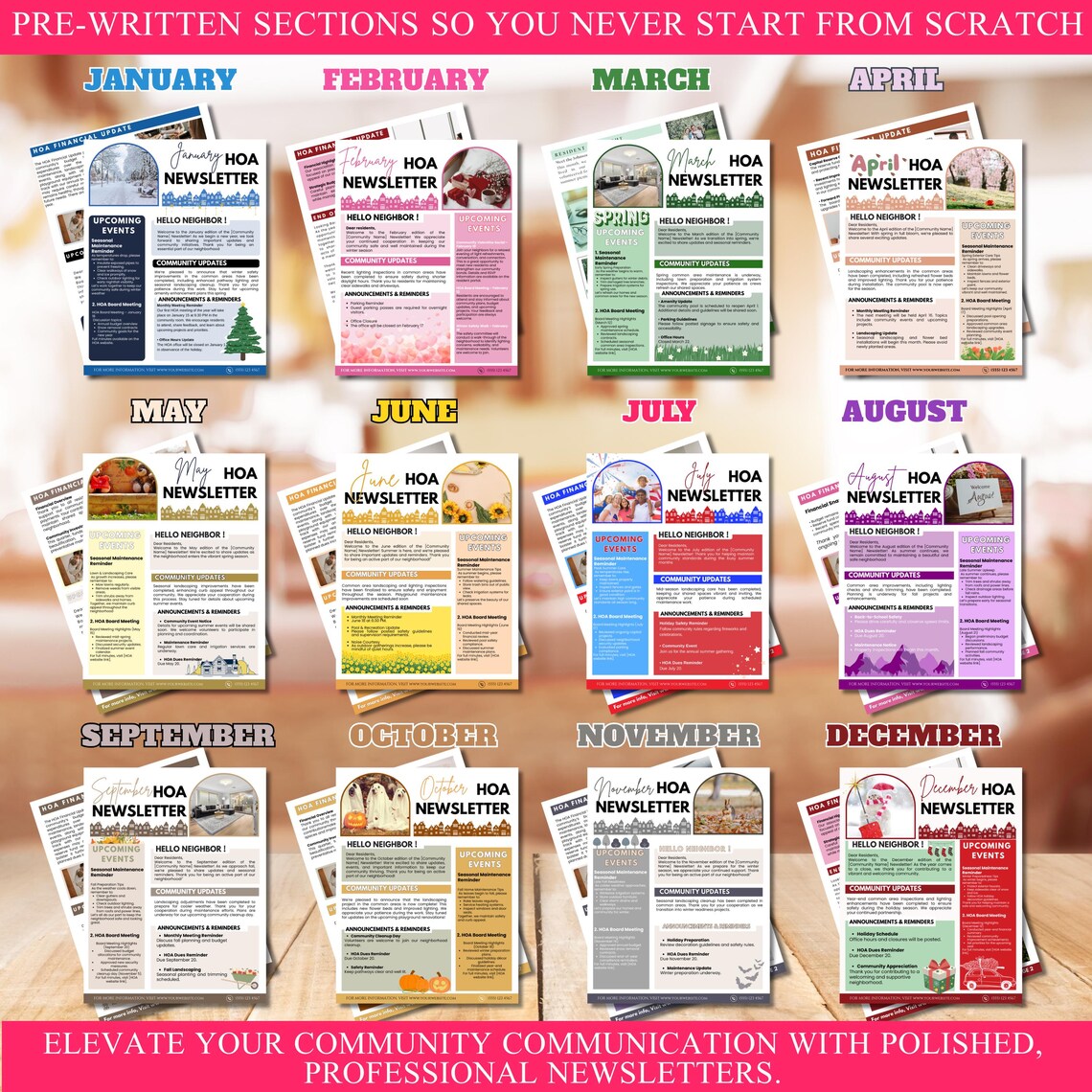 Community Mailer Example Editable HOA Newsletter Templates, Canva Community Newsletter ...