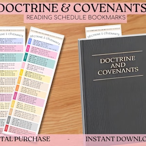 2025 Come Follow Me Doctrine & Covenants Bookmark, Doctrine n Covenants Reading Schedule, Sunday Study, LDS Study, LDS Printables