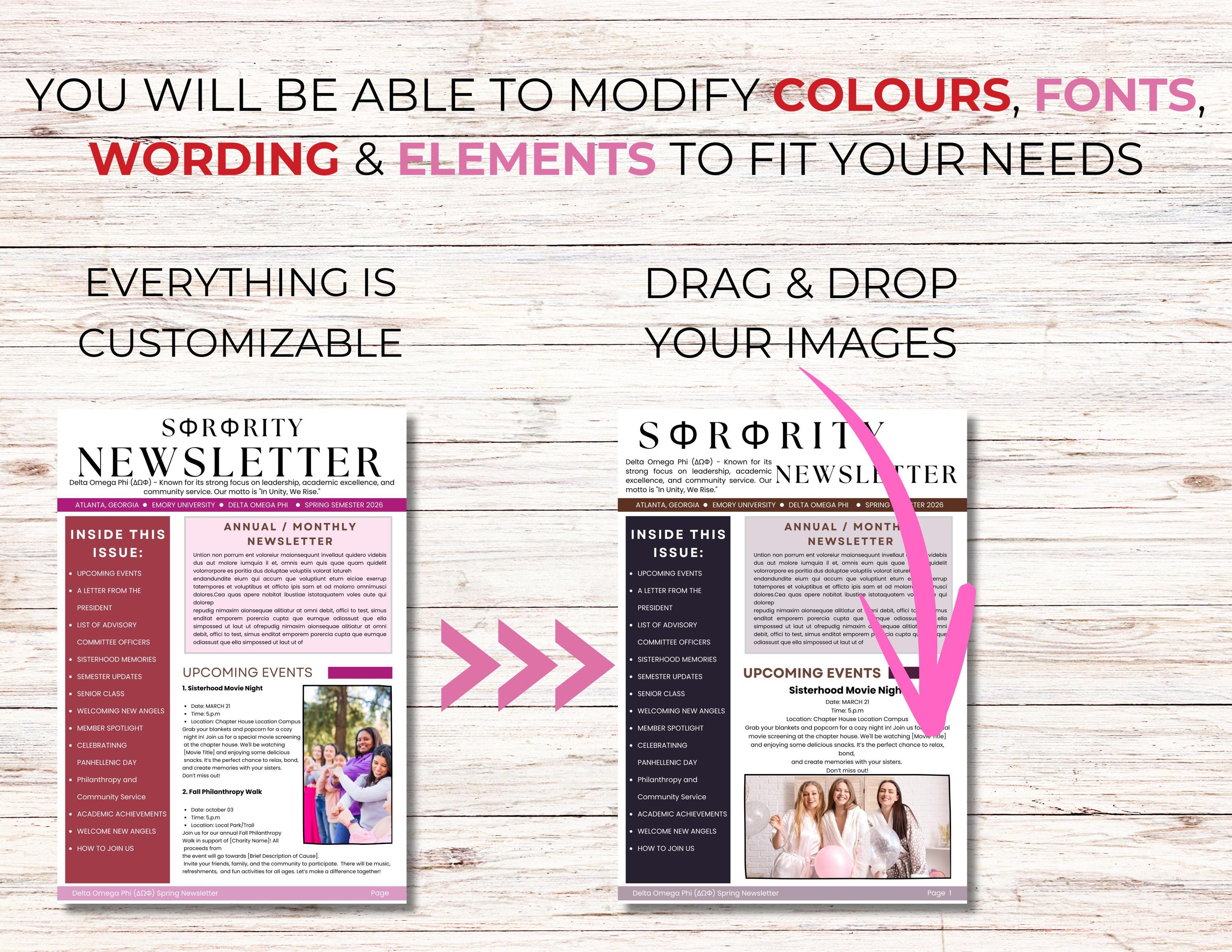 Sorority Newsletter Sorority Newspaper Print Sisterhood Newsletter Sorority Newsletter Sorority Newspaper Print Sisterhood Newsletter