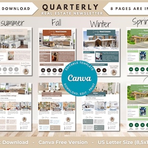 Editable Real Estate Newsletter Template: Quarterly Realtor Marketing (Digital Download)