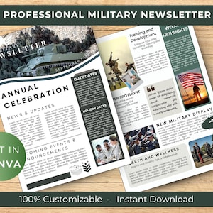 Military Newsletter Template: Canva Email Marketing (Digital Download)