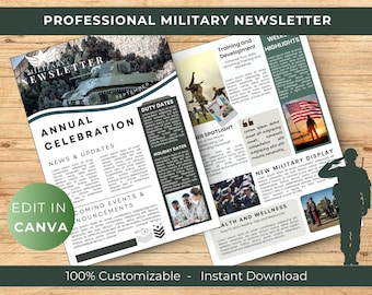 Military Newsletter Template: Canva Email Marketing (Digital Download)