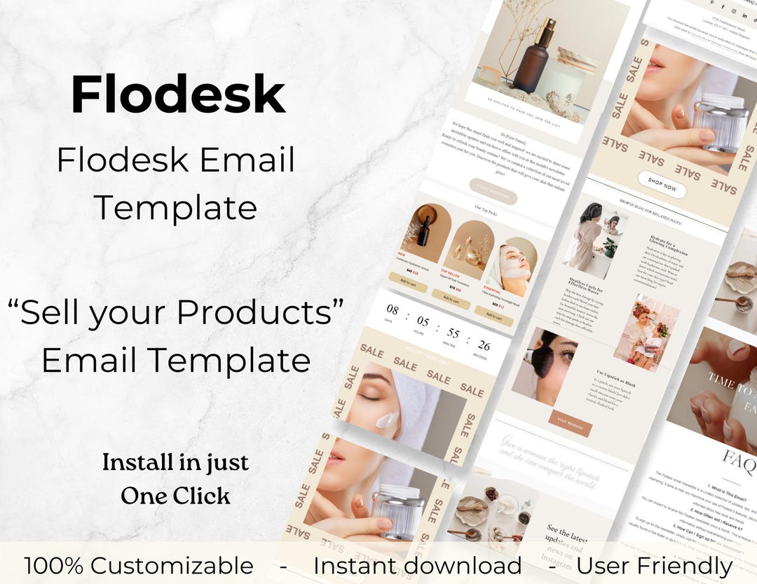 Newsletter Design Using Flodesk Online Boutique, Flodesk Template, E-commerce Marketing Template, Email ...