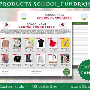 12 Produkte Fundraiser, Fundraiser Form, Fundraiser Bestellschein, Spirit Ausrüstung Fundraiser Vorlage, Spirit Wear, Schule Fundraiser Flyer