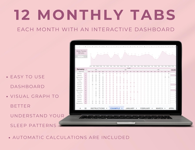 Sleep Tracker Spreadsheet Google Sheets Template, Sleep Journal ...
