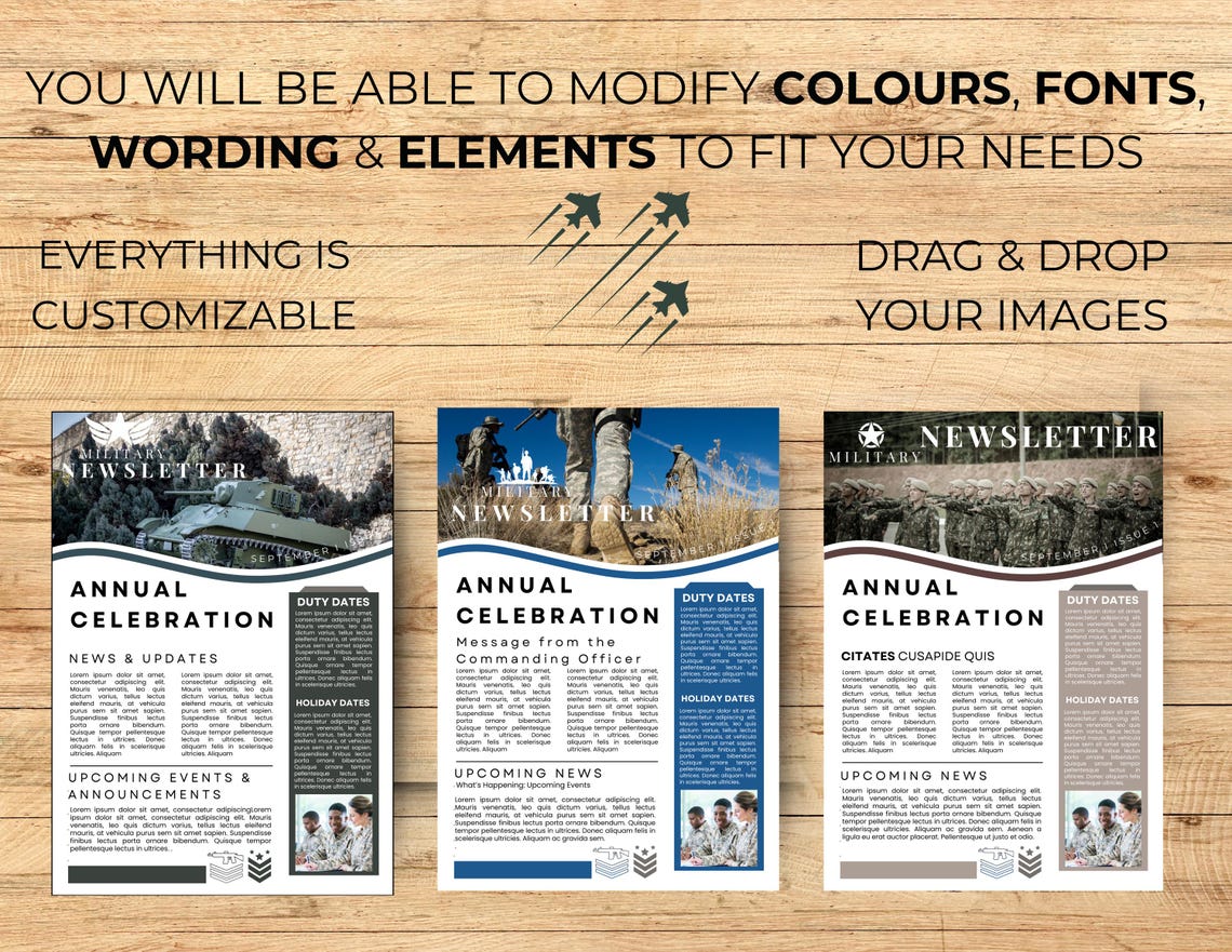 Military Newsletter Template: Canva Email Marketing (digital Download ...