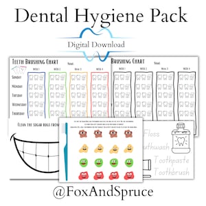 Tabla y actividad sobre el cepillado de dientes: Higiene dental: Recurso para la educación en el hogar