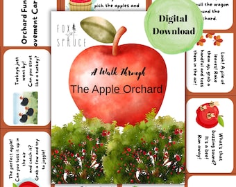 Apple Orchard-bewegingskaarten: creatief spelen voor kinderen (digitale download)
