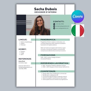 Modello CV Moderno Modificabile per Word in Italiano | Curriculum Professionale Download PDF Pronto per Uso & Personalizzazione Facile