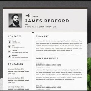 Modello CV Moderno Modificabile per Word | Curriculum Professionale Download PDF Pronto per Uso & Personalizzazione Facile