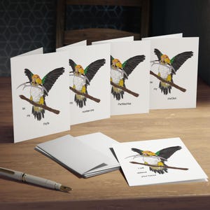 Lot de 5 cartes stationnaires/cartes de voeux multi-designs Perroquet brandissant un bat'leth (paquet de 5)