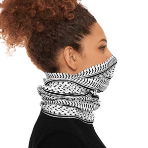 Keffiyeh Inspired Hand-drawn Tube Scarf