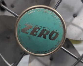 Mcgraw Zero Desk Fan #1275, Four Blade Metal Cage, Vintage Art
