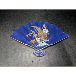 Asian Fan Ceramic Trinket Plate, Catch All Bowl, Decorative Table Decor, Vintage Oriental Theme