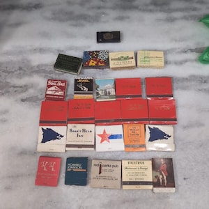 Vintage Matches Lot of 20+, Matchbox Collection, Matchbook Advertising, Hotel Matches, Bar Novelty, Restaurant Memorabilia