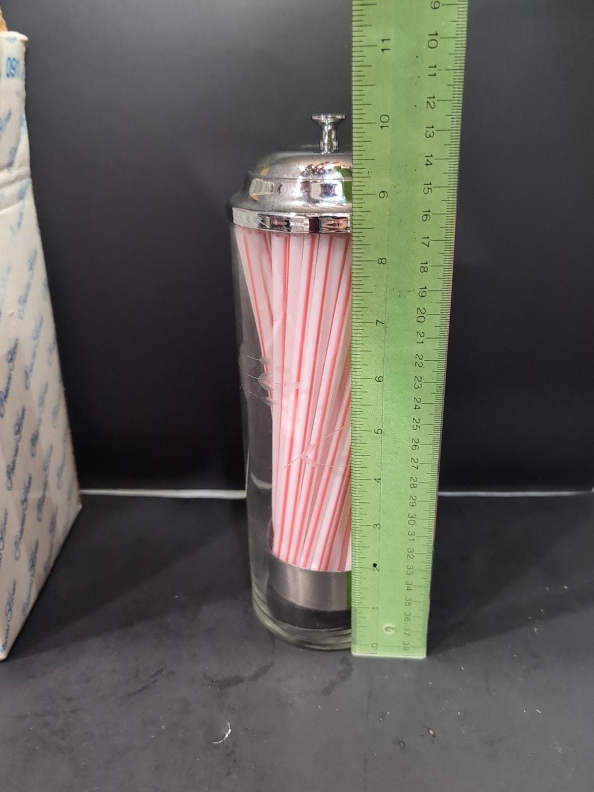 Princess House Straw Dispenser Holder, Crystal Heritage