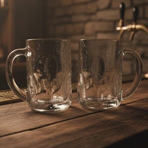 Tazas de vidrio con relieve Anchor Hocking, juego de 2, vasos para cerveza de raíz con huella dactilar, vajilla de repuesto